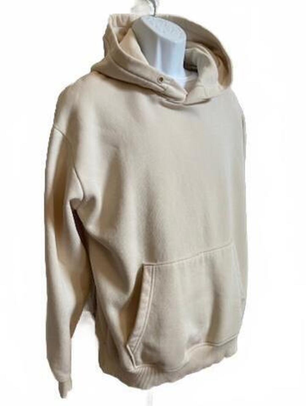 Zara Beige Hooded Sweatshirt Size Large with Front Pocket